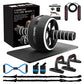 Ab Roller Wheel, 10-In-1 Ab Exercise Wheels Kit with Resistance Bands, Knee Mat, Jump Rope, Push-Up Bar - Home Gym Equipment