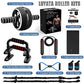 Ab Roller Wheel, 10-In-1 Ab Exercise Wheels Kit with Resistance Bands, Knee Mat, Jump Rope, Push-Up Bar - Home Gym Equipment