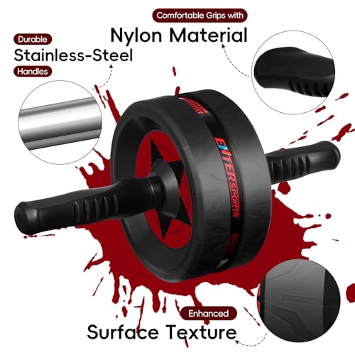 Ab Roller Wheel for Abs Workout - Abdominal Exercise Equipment with 2 Knee Pads for Home Gym, Core Strength Training, Fitness Equipment