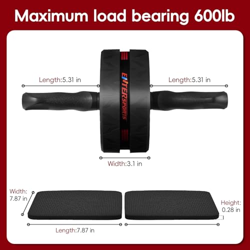 Ab Roller Wheel for Abs Workout - Abdominal Exercise Equipment with 2 Knee Pads for Home Gym, Core Strength Training, Fitness Equipment
