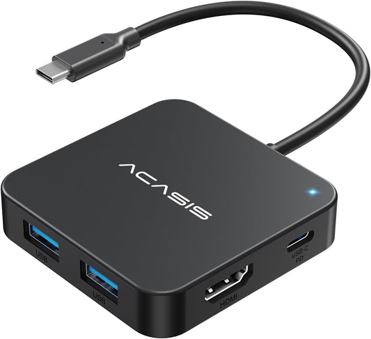 ACASIS USB C Hub 10Gbps, 6-in-1 Multiport Adapter with 4K 60Hz HDMI, 100W Power Delivery, USB A3.2 Data Port, USB C to HDMI Adapter (Black)