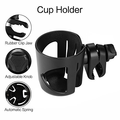 Accmor Universal Cup Holder, Stroller Cup Holder, 360° Rotatable Large Caliber Designed Bottle Holder for Stroller, Bike, Wheelchair, Walker, Scooter
