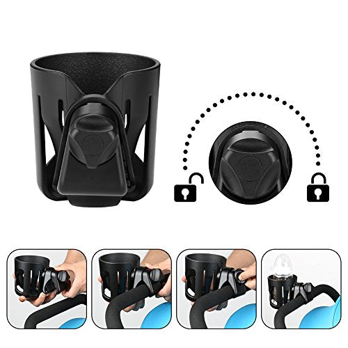 Accmor Universal Cup Holder, Stroller Cup Holder, 360° Rotatable Large Caliber Designed Bottle Holder for Stroller, Bike, Wheelchair, Walker, Scooter