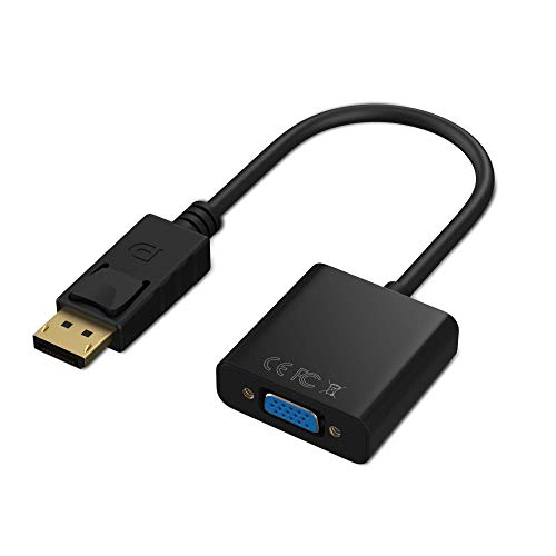 Adapter, DisplayPort (DP) to VGA Male to Female Converter (Black)