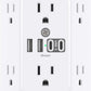 Addtam Surge Protector Outlet Extender, 6-Outlet Splitter with 4 USB Wall Charger(2 USB-C Ports), Multi Plug Wall Outlet 1800J Power Strip