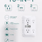 Addtam Surge Protector Outlet Extender, 6-Outlet Splitter with 4 USB Wall Charger(2 USB-C Ports), Multi Plug Wall Outlet 1800J Power Strip