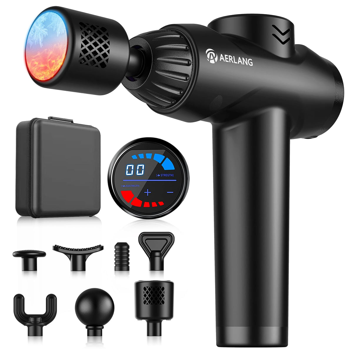 AERLANG Massage Gun with Heat and Cold, Deep Tissue Percussion Muscle Massager for Back and Neck