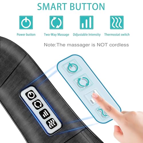 AERLANG Shiatsu Back and Neck Massager, Back Massager Deep Tissue Kneading Neck and Shoulder Massage with Heat