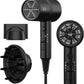 AINA Hair Dryer with Diffuser, Blow Dryer for Women - Advanced Ionic Technology, Ceramic Coating - Cold Shot Features Turbo Heat (Vader Black)