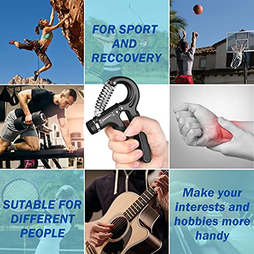AIXPI Grip Strength Trainer, Hand Grip Exerciser Strengthener with Adjustable Resistance 11-132 Lbs (5-60kg), Forearm Strengthener