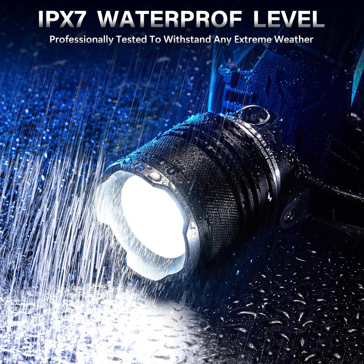 AKNEAR LED Rechargeable Headlamp 99000 High Lumens, 95 Hours Endurance Head Lamp with Zoomable & 12 Modes & IPX7 Waterproof & 125° Adjustable