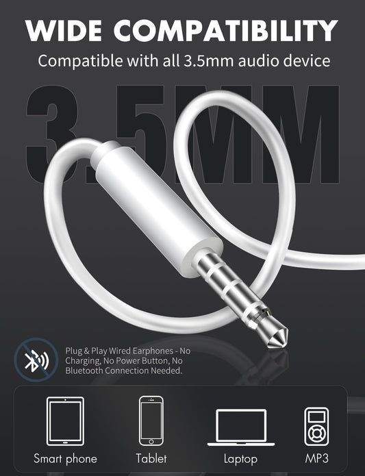Antool Wired Earbuds, Ultra Clear Calls & no Noise, Headphones Earbuds Wired 3.5mm, in-Ear Earphones with Mic