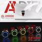 APIELE 16mm Latching Push Button Switch 12V DC On Off Black Shell with LED Angel Eye Head for 0.63" Mounting Hole (Blue/Black Shell)