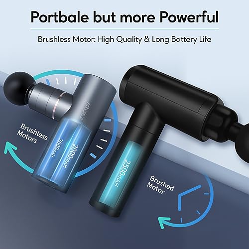 arboleaf Massage Gun Deep Tissue, Full-Metal Powerful Mini Percussion Massager with Silent Brushless Motor - Ultra-Quiet Pocket-Sized for Athletes