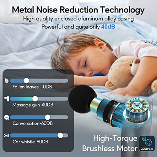 arboleaf Massage Gun Deep Tissue, Full-Metal Powerful Mini Percussion Massager with Silent Brushless Motor - Ultra-Quiet Pocket-Sized for Athletes