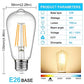 Ascher Vintage LED Edison Bulbs, 6W, Equivalent 60W, Non-Dimmable, High Brightness Warm White 2700K, ST58 Antique LED Filament Bulbs (Pack of 4)