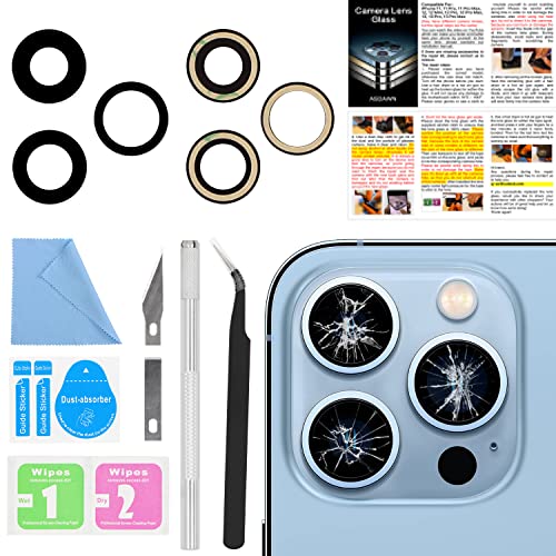ASDAWN Back Camera Lens Glass Replacement for iPhone 13 Pro and 13 Pro Max, Rear Lens Glass Replacement kit