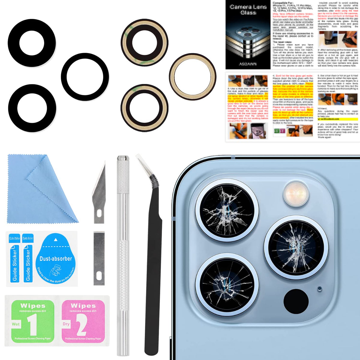 ASDAWN Back Camera Lens Glass Replacement for iPhone 13 Pro and 13 Pro Max, Rear Lens Glass Replacement kit