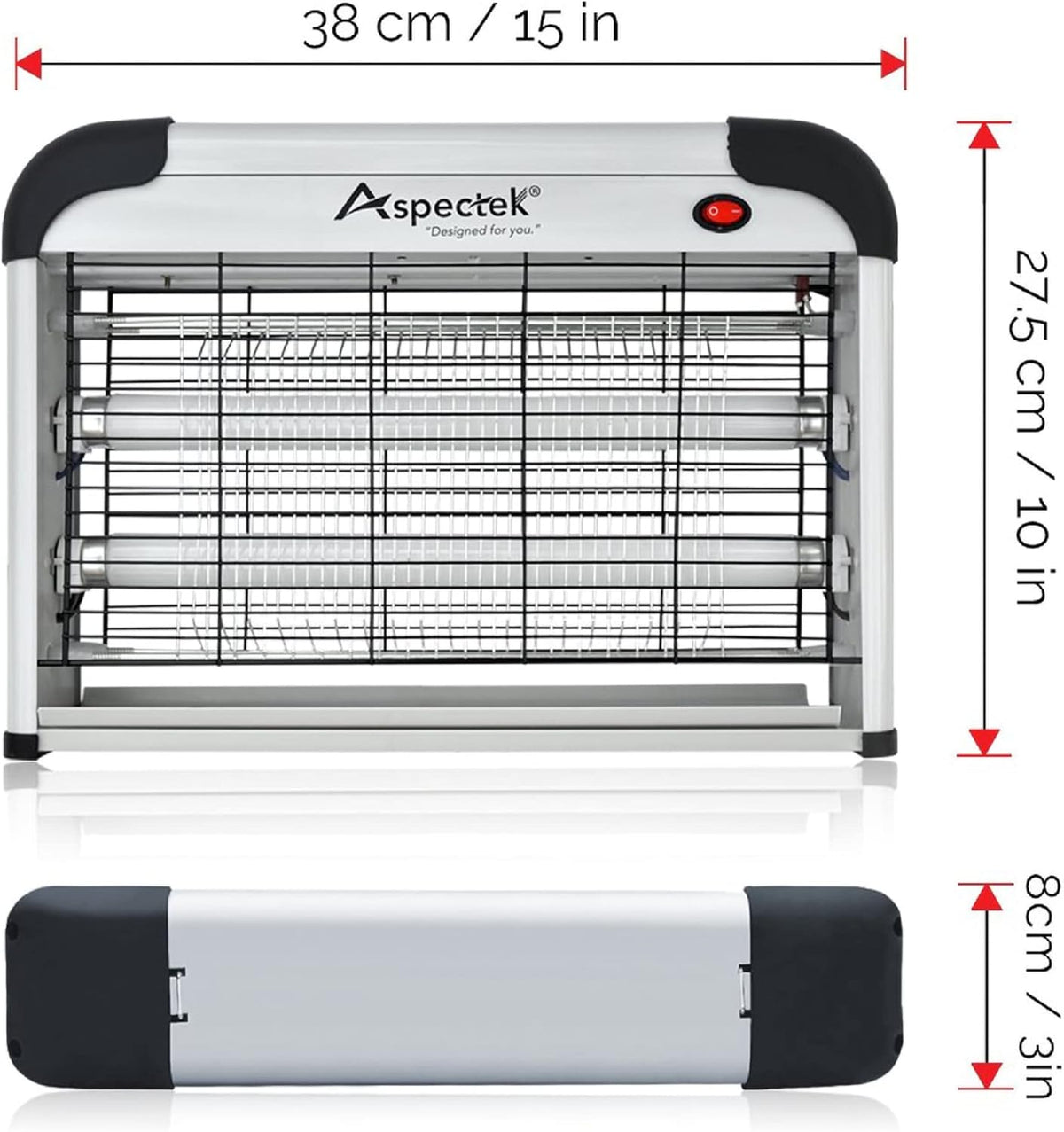 ASPECTEK Insect Killer, Bug Zapper, Powerful 20W Electronic Indoor Fly Zapper for Mosquito, Fungus Gnat, Asian Beetle, Moth, Flying Pests - Indoor Use