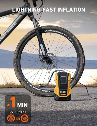 AstroAI AC/DC Tire Inflator Portable Air Compressor for Car, Air Pump for Car Tires, Car Accessories 150PSI with LED Light for Cars, Balls