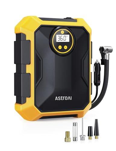 AstroAI Tire Inflator Air Compressor 12V DC Portable Air Compressor Car Accessories Auto Tire Pump 100PSI with LED Light Digital Air Pump
