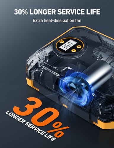 AstroAI Tire Inflator Air Compressor 12V DC Portable Air Compressor Car Accessories Auto Tire Pump 100PSI with LED Light Digital Air Pump