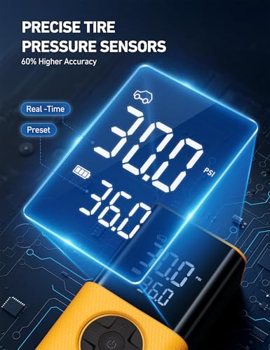 AstroAI Tire Inflator L7S Portable Air Compressor Cordless Bike Air Pump with Digital Dual Values Display, 150 PSI Car Tires Pump