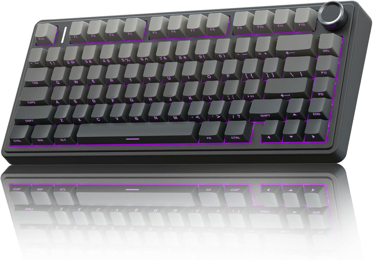 AULA F75 Pro Wireless Mechanical Keyboard, 75% Hot Swappable Custom Keyboard with Knob, RGB Backlit, Pre-lubed Reaper Switches