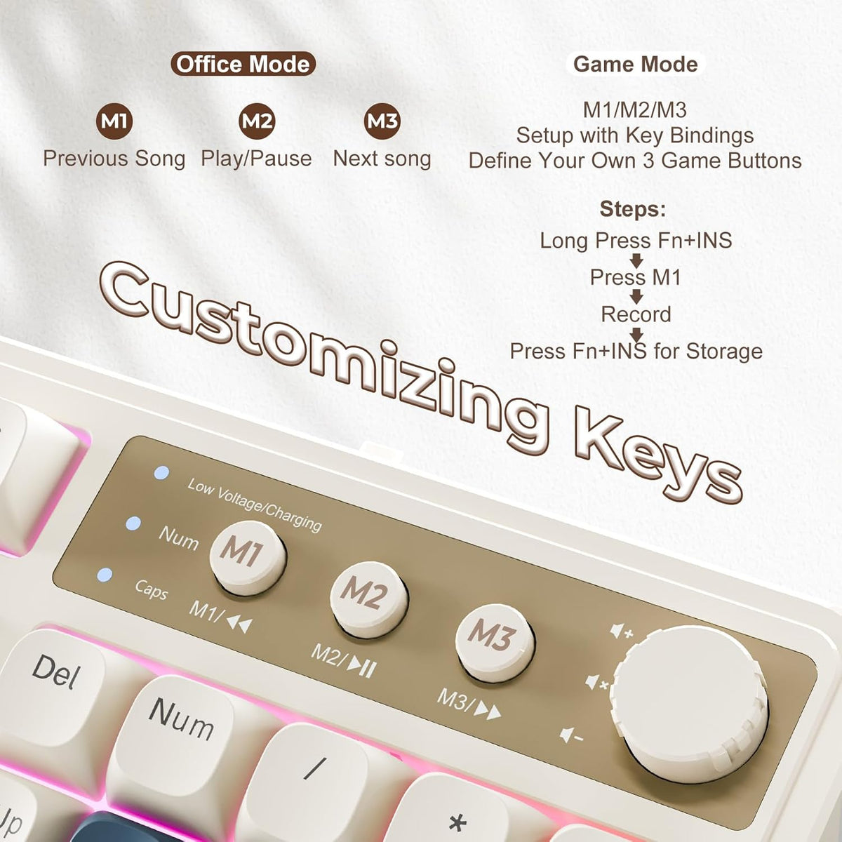 AULA S99 Gaming Keyboard, Wireless Computer Keyboards, Tri-Mode Bluetooth/2.4GHz/USB-C Custom Creamy Keyboard with Number Pad (Green)