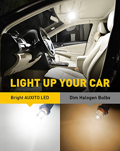 AUXITO 194 LED Bulb 6000K White 168 2825 W5W T10 Wedge 14-SMD Interior Car Bulbs Replacement (10 PCS)