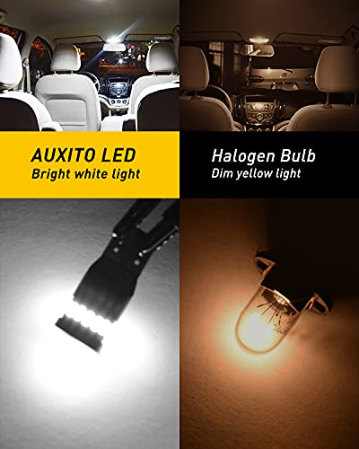 AUXITO 194 LED Bulbs for License Plate Light 168 175 2825 W5W T10 24-SMD 3014 Chipsets 6000K White (Pack of 2)