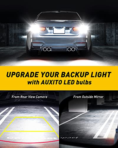 AUXITO 912 921 LED Bulb for Backup Light Reverse Lights High Power 2835 15-SMD Chipsets Error Free T15 906 922 W16W Bulbs (Upgraded, Pack of 2)