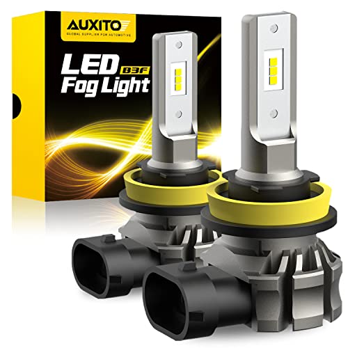 AUXITO H11/H8/H16 LED Fog Light Bulbs or DRL, 6000 Lumens 6500K Cool White Light, 300% Brightness, CSP LED Chips Fog Lamps Replacement (Pack of 2)