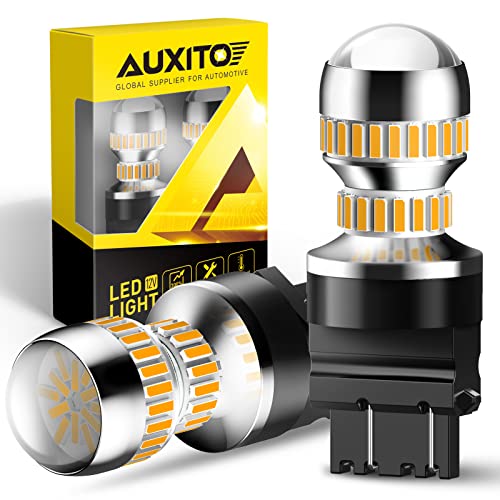 AUXITO LED Turn Signal Bulb 3157 LED Bulbs Amber Yellow Brighter 3156 3457A 4057 4157 LED Bulb (Pack of 2)