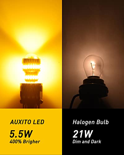 AUXITO LED Turn Signal Bulb 3157 LED Bulbs Amber Yellow Brighter 3156 3457A 4057 4157 LED Bulb (Pack of 2)