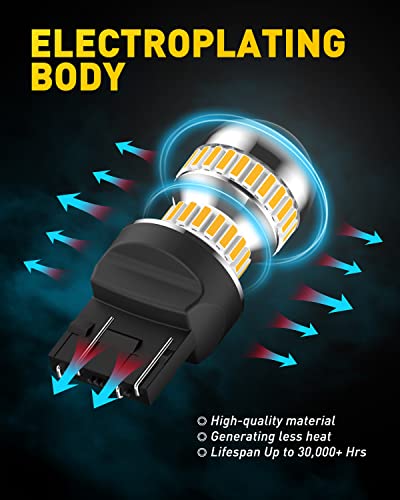 AUXITO LED Turn Signal Bulb 3157 LED Bulbs Amber Yellow Brighter 3156 3457A 4057 4157 LED Bulb (Pack of 2)