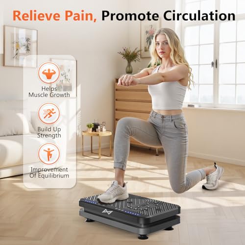 AXV Vibration Plate Fitness Platform Exercise Machine Vibrating Shaking Full Body Shaker Workout Vibrate Stand Shake Board Sport Gym
