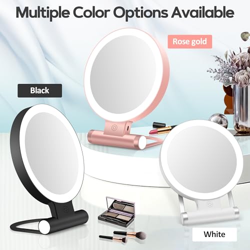 B Beauty Planet Magnifying Mirror with Light 30X, Double-Sided 1X/ 30X Magnifying Makeup Mirror with Tweezer, 2000mAh 3 Colour Modes