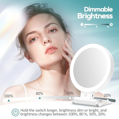 B Beauty Planet Magnifying Mirror with Light 30X, Double-Sided 1X/ 30X Magnifying Makeup Mirror with Tweezer, 2000mAh 3 Colour Modes