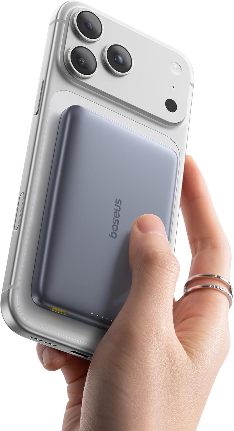 Baseus Picogo Magnetic Portable Charger, Qi2 15W 0.5" Ultra Slim 10000mAh Wireless Power Bank