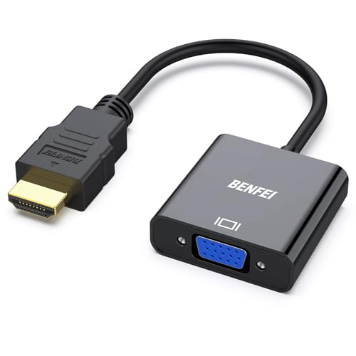 BENFEI HDMI to VGA, Gold-Plated Adapter (Male to Female) for Computer, Desktop, Laptop, PC, Monitor, Projector, HDTV, Chromebook, Raspberry Pi (Black)