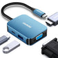 BENFEI USB C HUB 4-in-1, USB Type-C to HDMI VGA Adapter, USB C to USB Adapter, USB Type-C Power Delivery, Compatible with iPhone 15 Pro/Max
