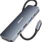 BENFEI USB C Hub 5-in-1 with 4K HDMI(Certified), 100W Power Delivery, 3 USB-A, Silicone Cable, Aluminum Case Compatible with MacBook Pro/Air, iPad Pro