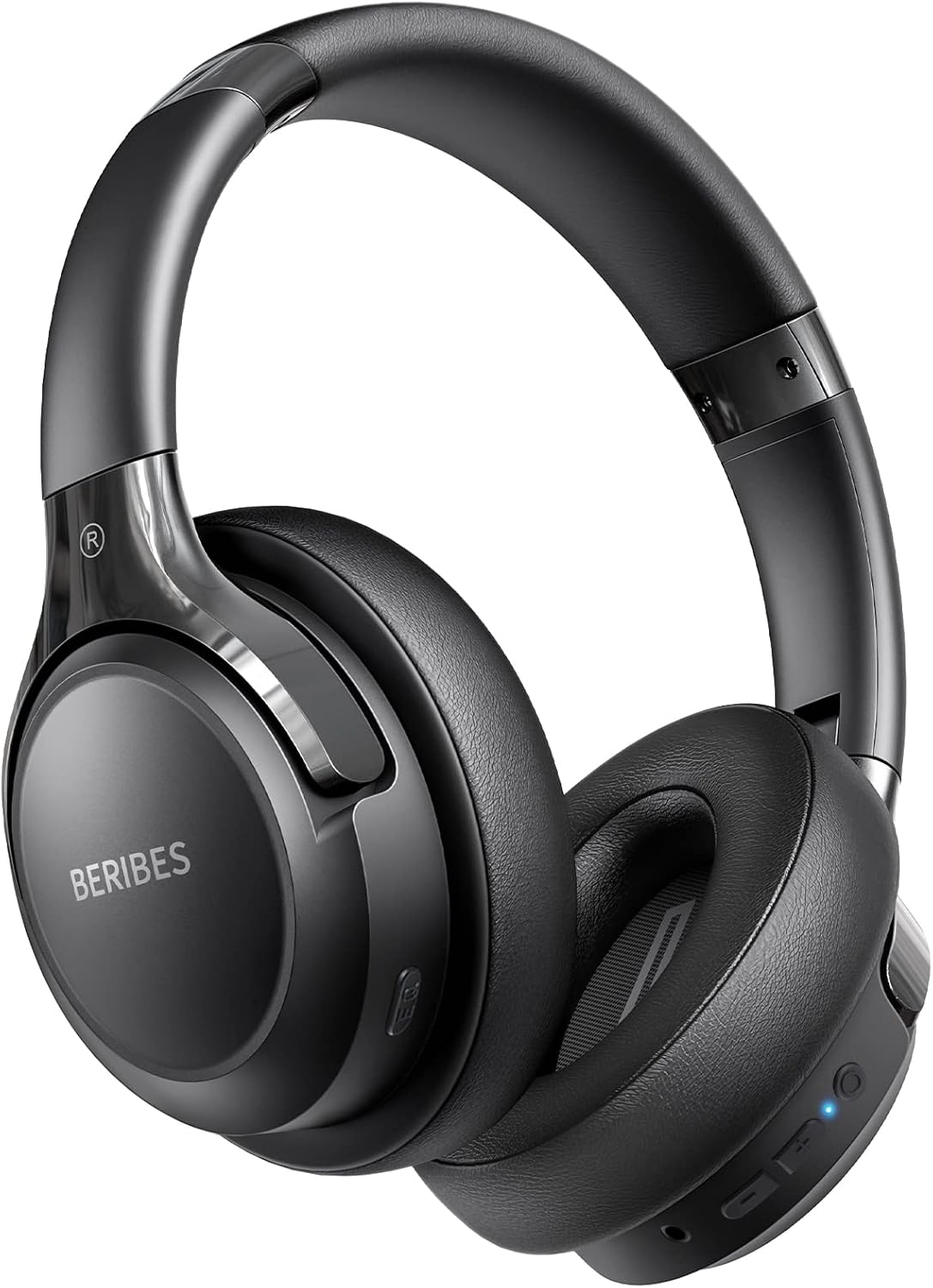 BERIBES Bluetooth Headphones Over Ear, 65H Playtime and 6 EQ Music Modes Wireless Headphones with Microphone, HiFi Stereo Foldable Lightweight Headset