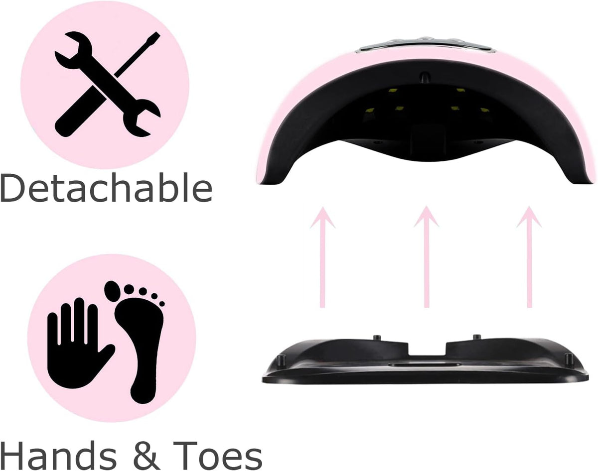 BIGBEAR UV Light for Nails, 48W UV LED Nail Lamp for Gel Polish, Fast Nail Dryer with Automatic Sensor, 3 Timer Setting, Small and Portable