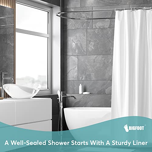 BigFoot Clear Shower Curtain Liner - 72x72 Odorless Plastic with Magnets, Washable Long Bathroom Curtain - Premium PEVA Waterproof Bath Shower Liner