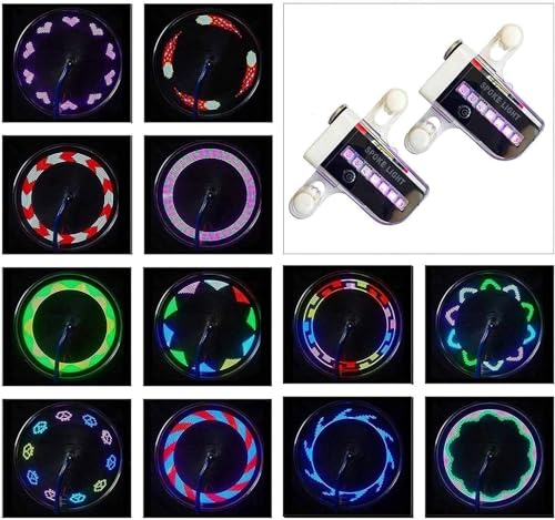 Bike Wheel Lights 2 Pack – Waterproof LED Spoke Lights, 30 Patterns, Auto On/Off
