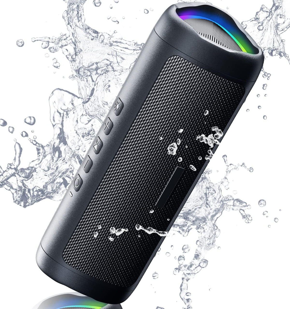 Bluetooth Speaker with HD Sound, Portable Wireless, IPX5 Waterproof, Up to 20H Playtime, TWS Pairing, BT5.3, for Home/Party/Outdoor/Beach (Black)