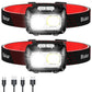 Blukar LED Headlamp Rechargeable, 2000L Super Bright Headlight with Motion Sensor -Dimmable Brightness, 8 Modes (2 Pack)