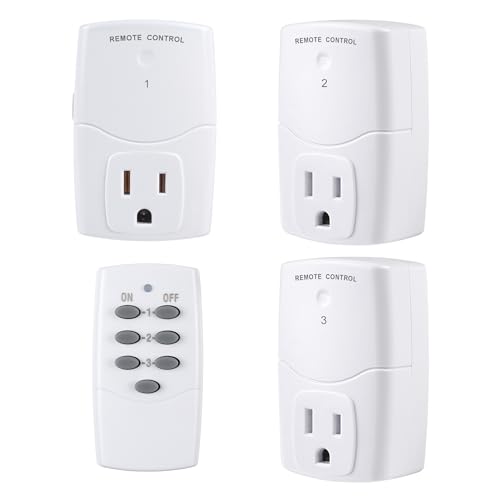 BN-LINK Mini Wireless Remote Control Outlet Switch Power Plug in for Household Appliances, Wireless Remote Light Switch, LED Light Bulbs